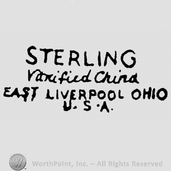 Sterling written above Vitrified China written above East Liverpool Ohio written above U.S.A.