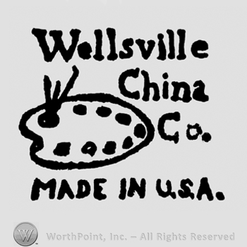 Wellsville written above China Co. above a painting palette above Made in U.S.A.