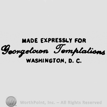 Made Expressly For written above Georgetown Temptations written above Washington DC.