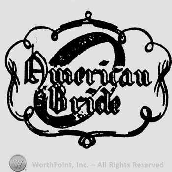 American written above Bride all written over a ring shape, all inside a buble shape frame