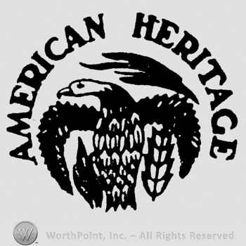American Heritage written arched above a bird shape