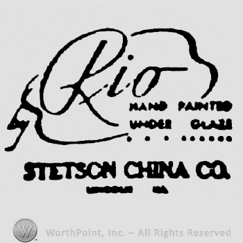 Rio written over buble, Hand Painted written above Under Galze, above Stetson China Co.
