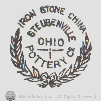 two laurel branches with "iron stone china steubenville ohio pottery"