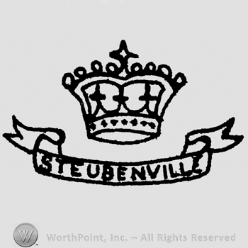 Crown shape above a ribbon with Steubenville written on it