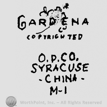 Gardena written over an image, written above Copyrighted written above O.P.Co. written above Syracuse written above China written above M-1