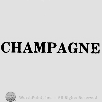 Champagne written bold