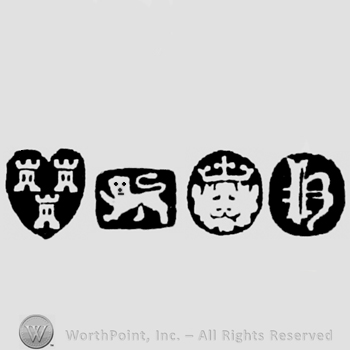 Three Castles and Lion Passant and Leopard's head crowned and date-letter h