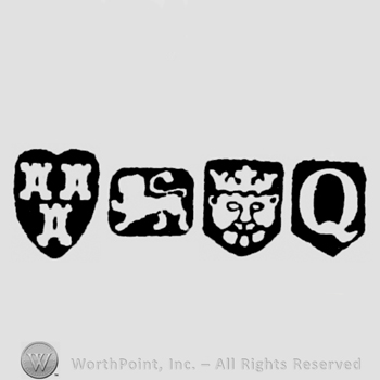 Three Castles and Lion Passant and Leopard's head crowned and date-letter Q