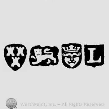 Three Castles and Lion Passant and Leopard's head crowned and date-letter L