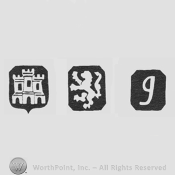 Castle and Lion Rampant and date-letter I