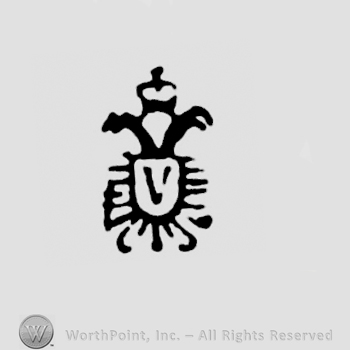 Shield with capital V and crown above