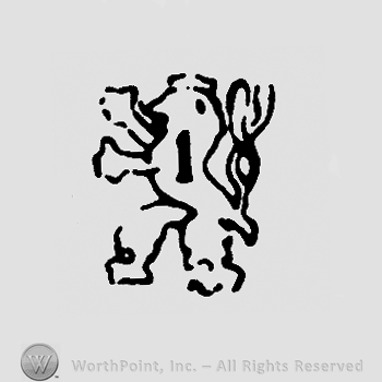 Double-tailed pranced lion with number 1