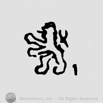 Double-tailed pranced lion and number 1