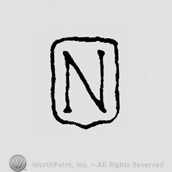 Uppercase N on a shield, Up to 1960 written on the left side with uppercase letters