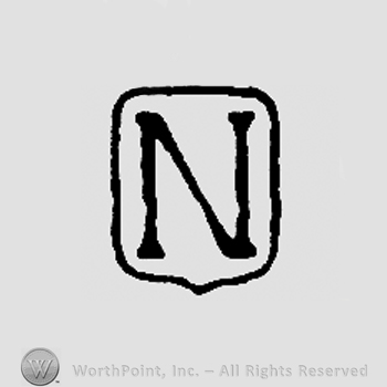 Uppercase N on a shield