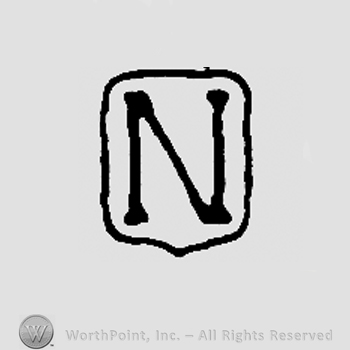 Uppercase N on a shield