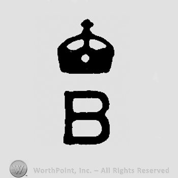 Uppercase B with crown above