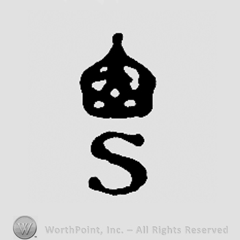 Uppercase S with crown above