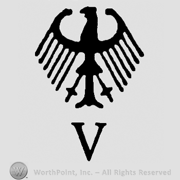 Eagle over uppercase V