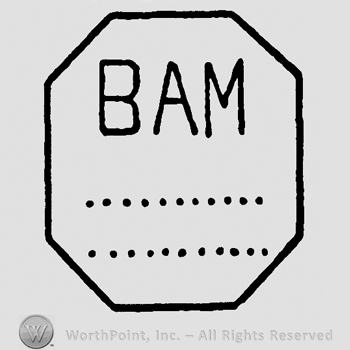 Uppercase BAM, two dotted lines inside an octogon