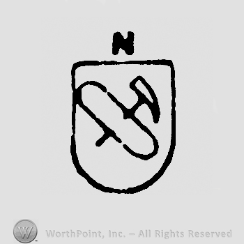 Hammer on shield, uppercase N above