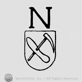 Hammer on a shield, uppercase N above
