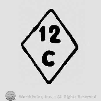 Number 12 and capital letter C in a diamond