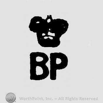 Uppercase Bp and crown above