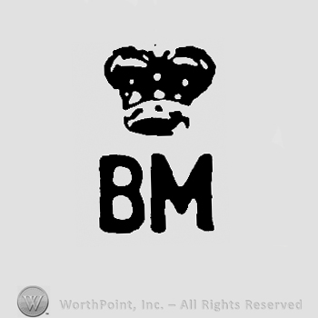 Crown over uppercase BM
