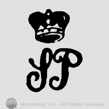 Crown over uppercase handwritten SP