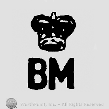 Crown over uppercase BM