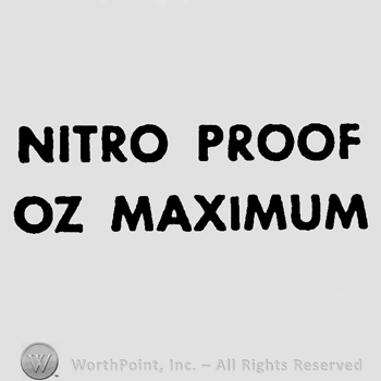 Nitro proof oz Maximum written with uppercase letters