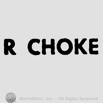 R Choke written with uppercase letters