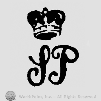 Crown over uppercase handwritten SP