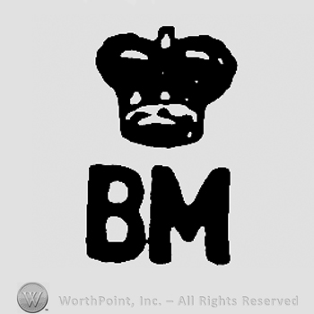 Crown over uppercase BM