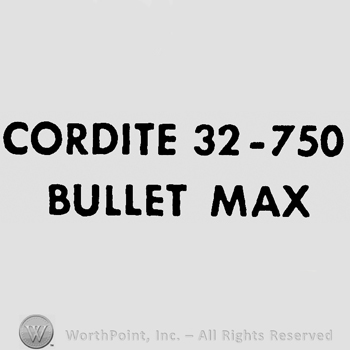 Cordite 32-750 Bullet Max with uppercase letters