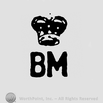 Crown over uppercase BM