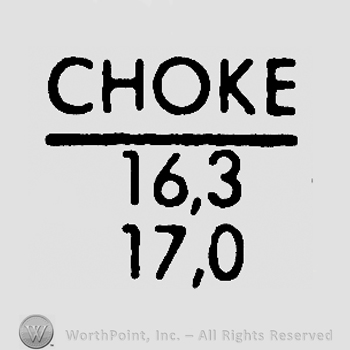 Choke with uppercase letters over numbers 16.3 and 17.0