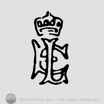 Uppercase EL and crown above