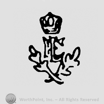 Uppercase EL with branches below and crown on top