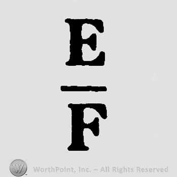 Uppercase E and F, like a fraction