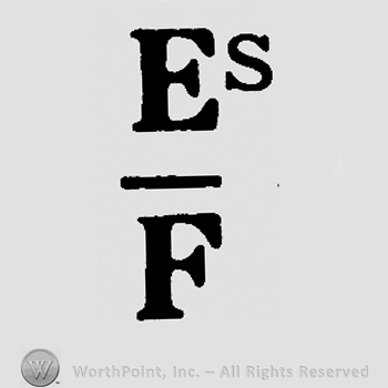 Uppercase E and exponential S over uppercase F, like a fraction
