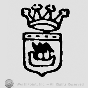 Shield with boat, crown above