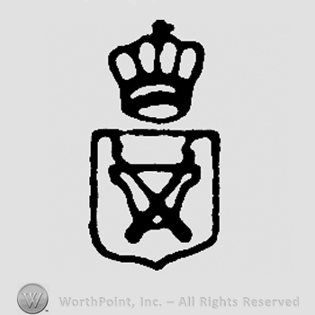 Coat of arms on shield, crown above