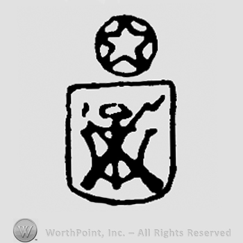 Coat of arms on shield, star in a circle above