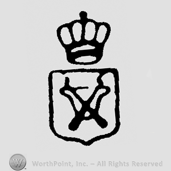 Coat of arms on shield, crown above