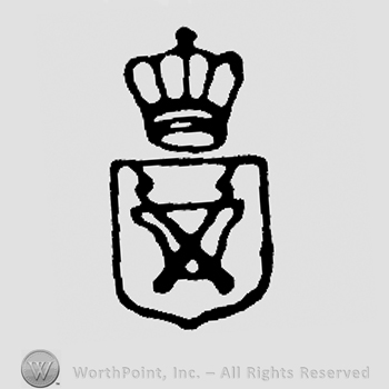 Coat of arms on shield, crown above