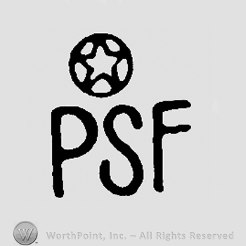 Uppercase PSF, star in a circle above