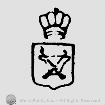 Coat of arms on shield, crown above
