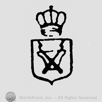 Coat of arms on shield, crown above